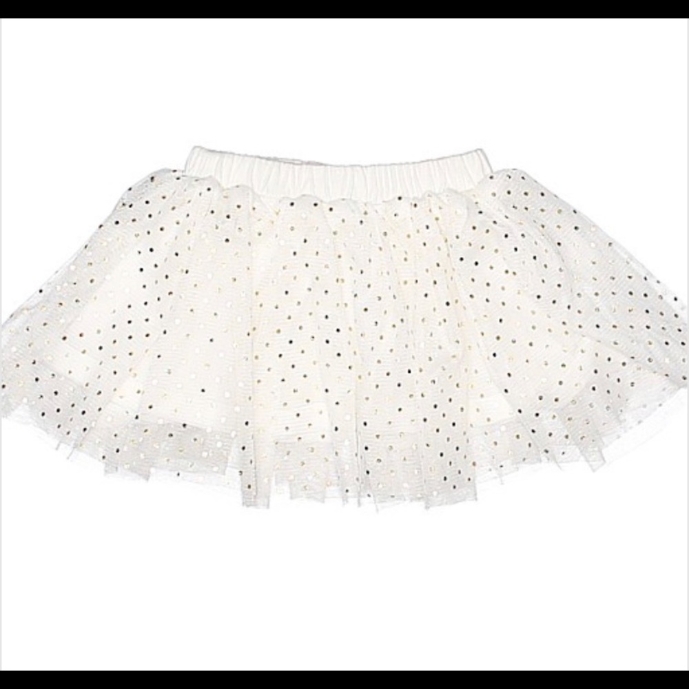 Toddler TuTu Skirt White and Gold NWT